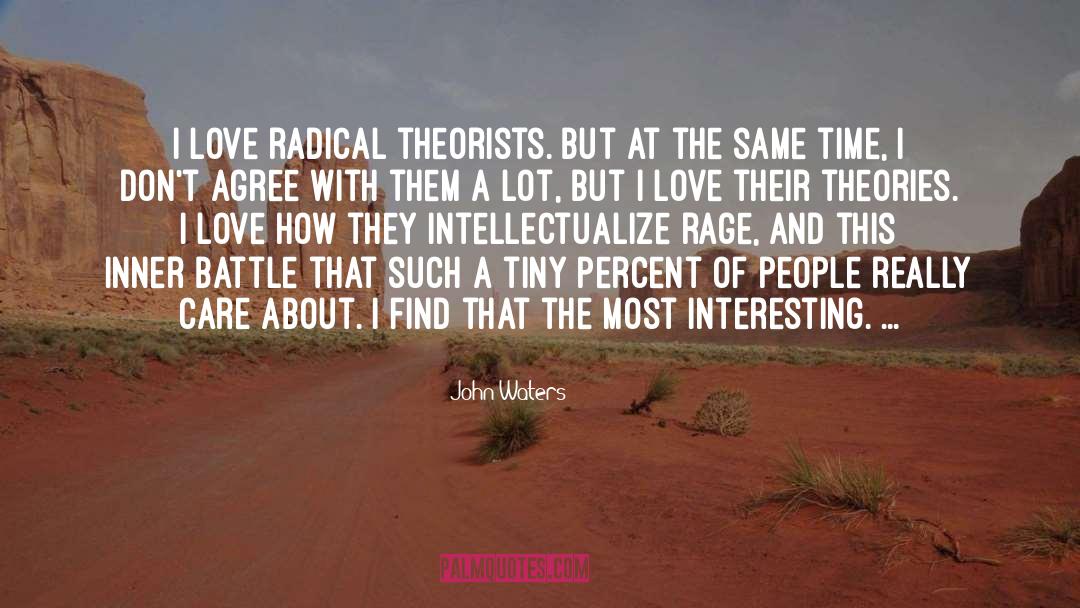 John Waters Quotes: I love radical theorists. But