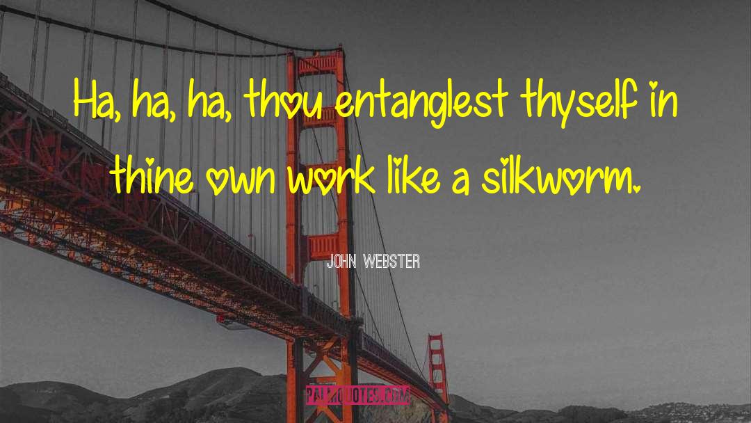 John Webster Quotes: Ha, ha, ha, thou entanglest