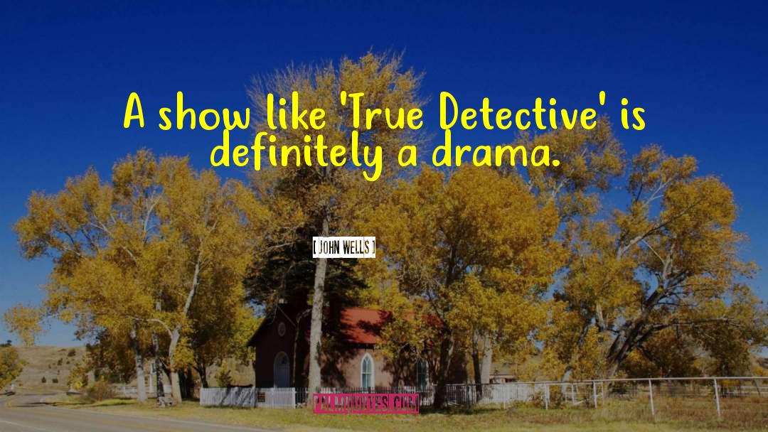 John Wells Quotes: A show like 'True Detective'