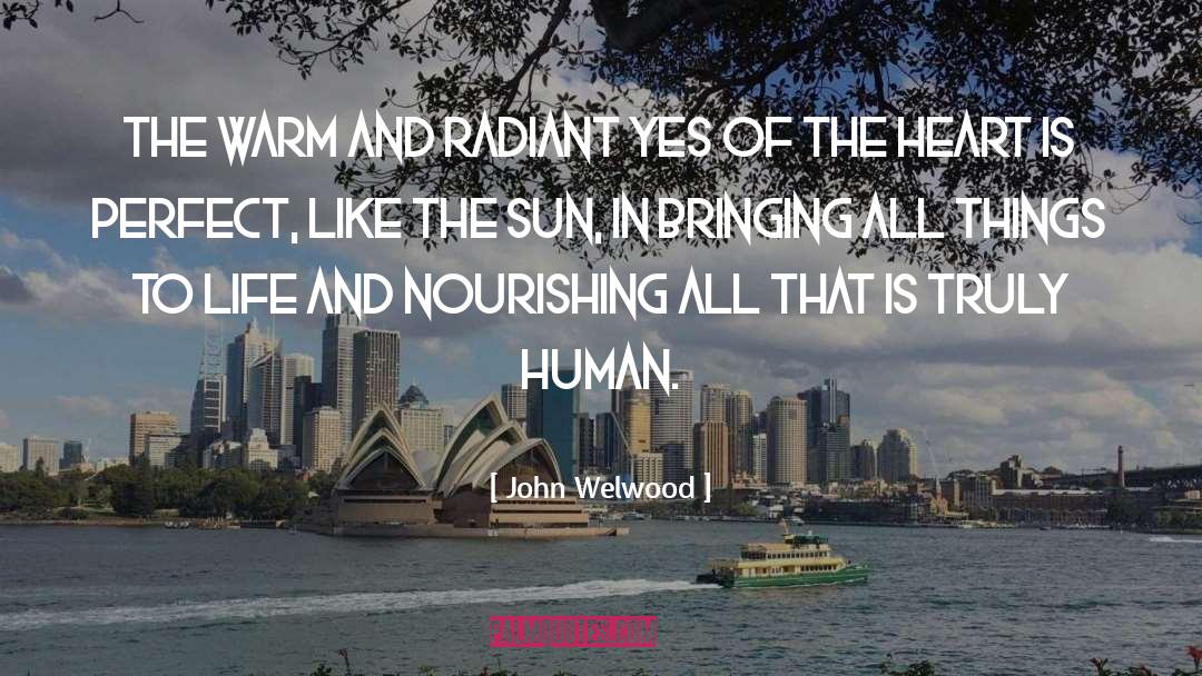 John Welwood Quotes: The warm and radiant yes