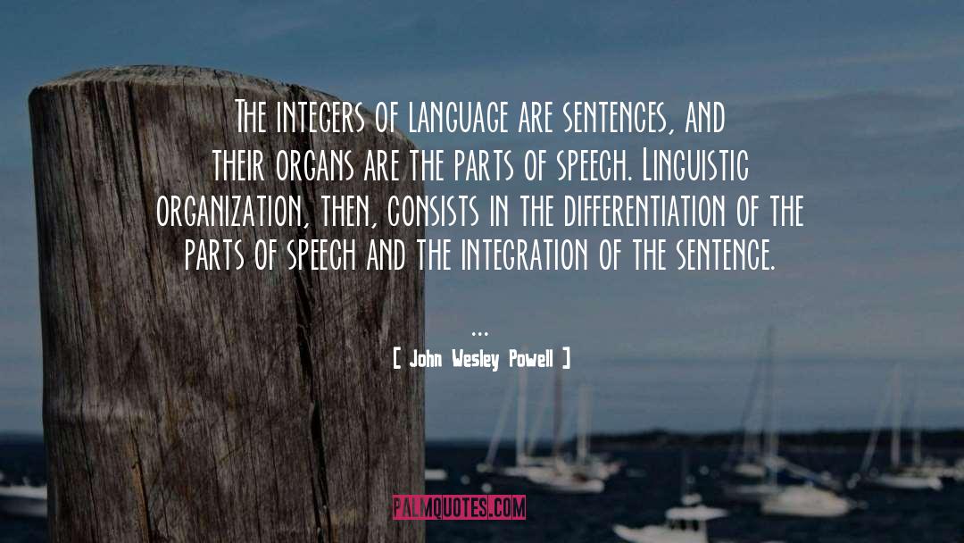 John Wesley Powell Quotes: The integers of language are