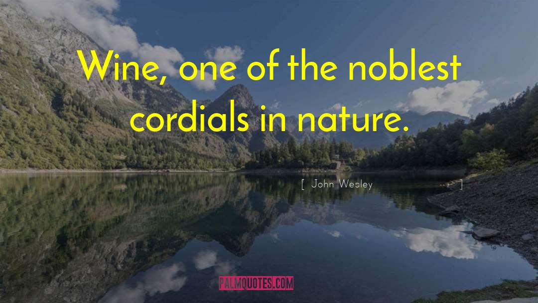 John Wesley Quotes: Wine, one of the noblest