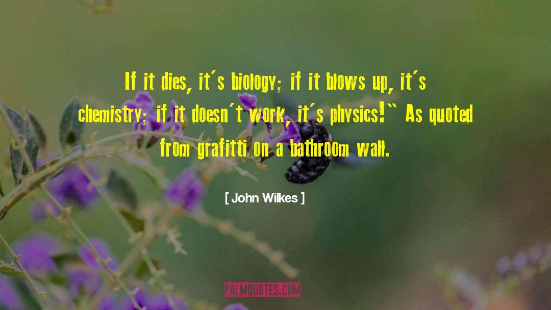 John Wilkes Quotes: If it dies, it's biology;