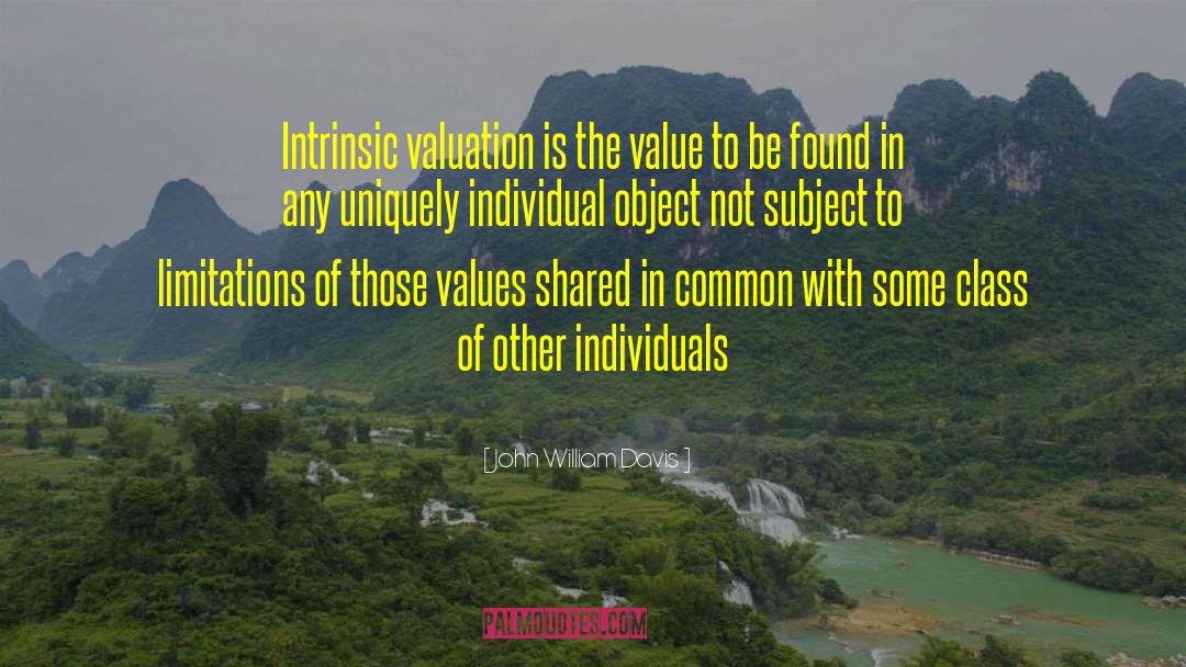 John William Davis Quotes: Intrinsic valuation is the value