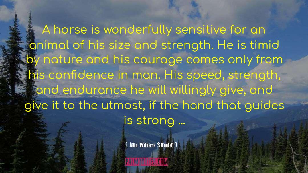 John Williams Streeter Quotes: A horse is wonderfully sensitive