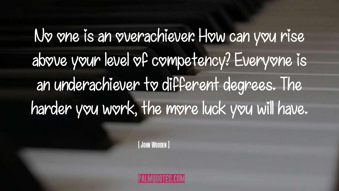 John Wooden Quotes: No one is an overachiever.