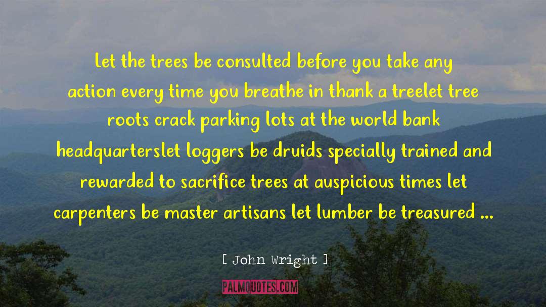 John Wright Quotes: Let the trees be consulted