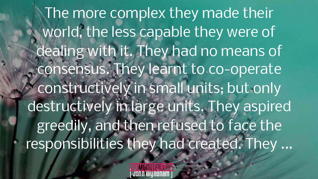 John Wyndham Quotes: The more complex they made