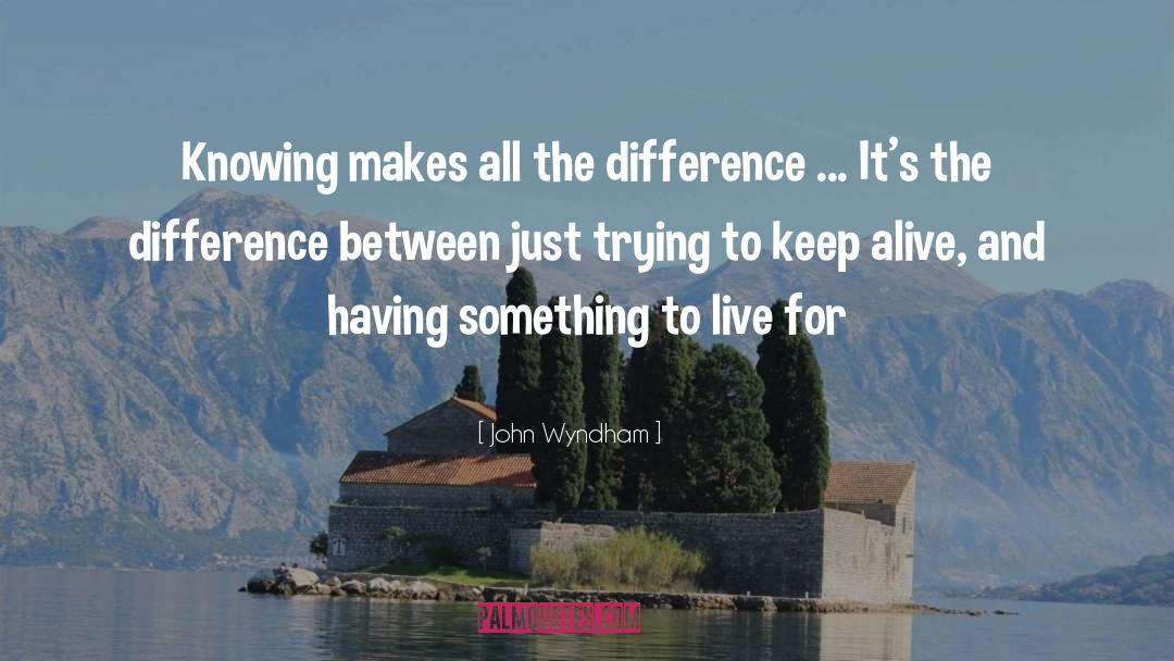 John Wyndham Quotes: Knowing makes all the difference