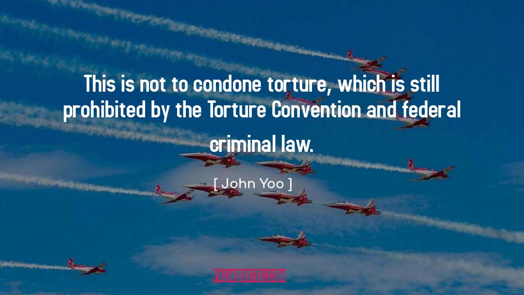 John Yoo Quotes: This is not to condone