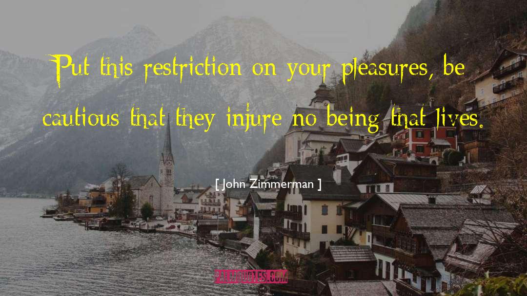 John Zimmerman Quotes: Put this restriction on your