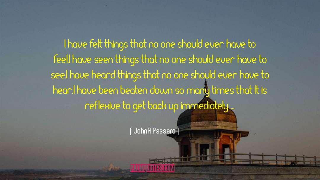 JohnA Passaro Quotes: I have felt things that