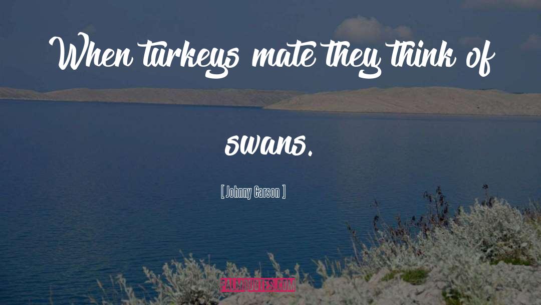 Johnny Carson Quotes: When turkeys mate they think