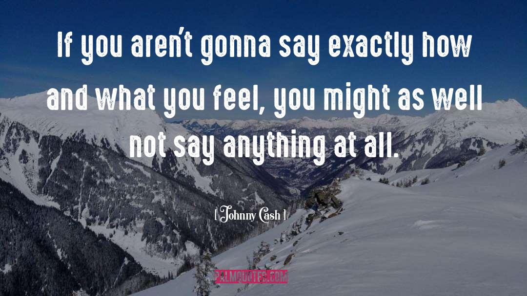 Johnny Cash Quotes: If you aren't gonna say