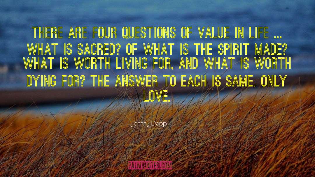 Johnny Depp Quotes: There are four questions of