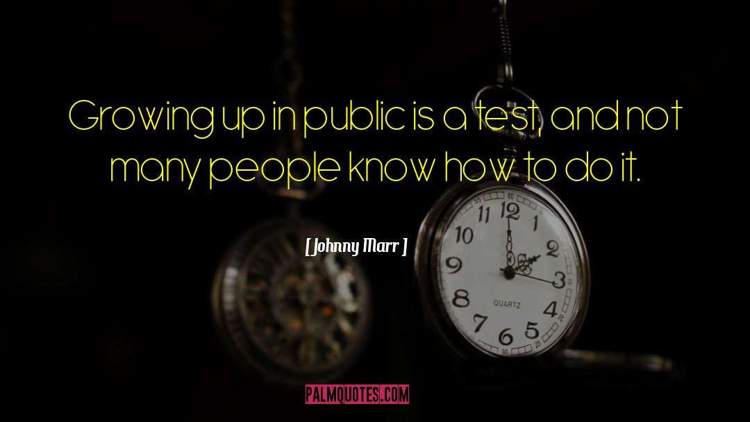 Johnny Marr Quotes: Growing up in public is