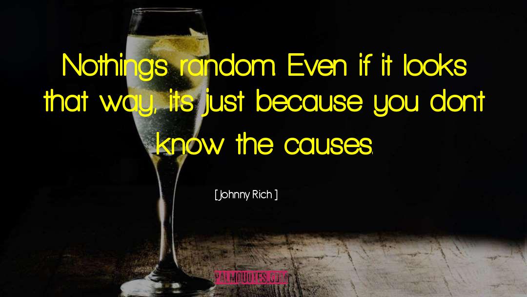 Johnny Rich Quotes: Nothing's random. Even if it