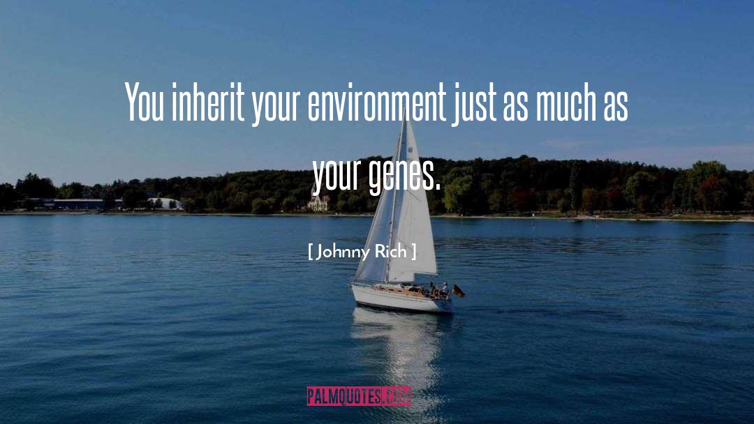 Johnny Rich Quotes: You inherit your environment just