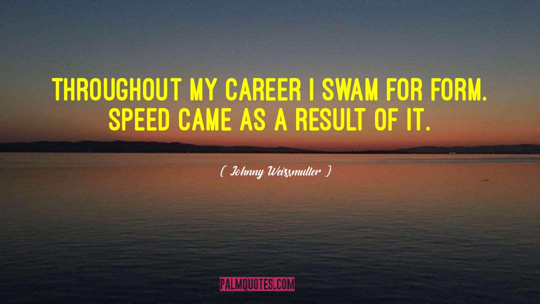 Johnny Weissmuller Quotes: Throughout my career I swam