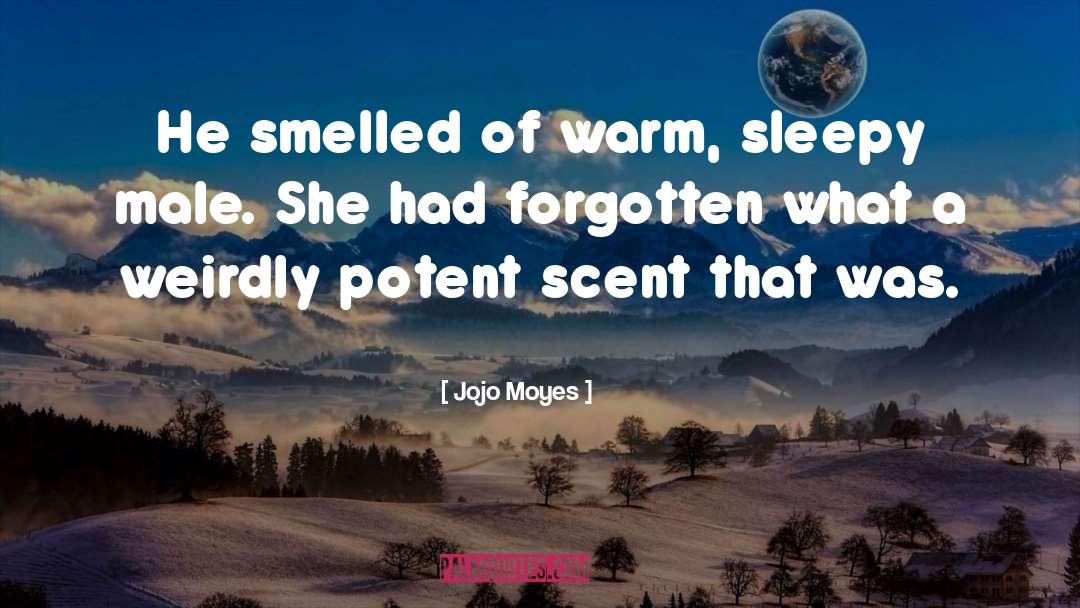Jojo Moyes Quotes: He smelled of warm, sleepy