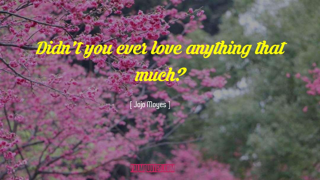 Jojo Moyes Quotes: Didn't you ever love anything