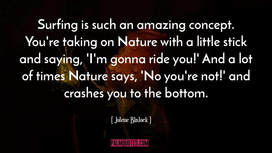 Jolene Blalock Quotes: Surfing is such an amazing