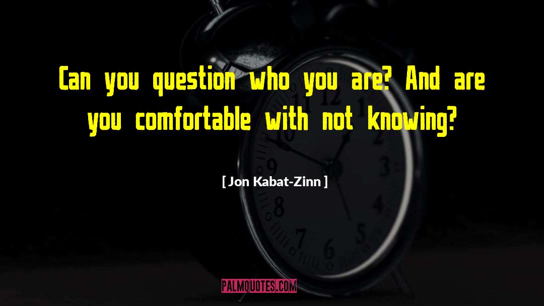 Jon Kabat-Zinn Quotes: Can you question who you