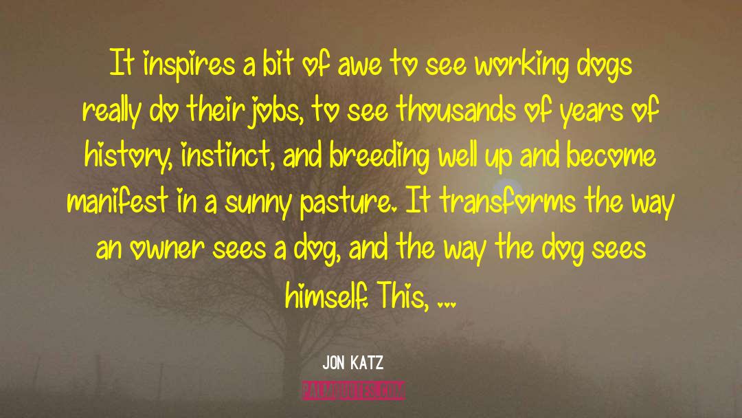 Jon Katz Quotes: It inspires a bit of