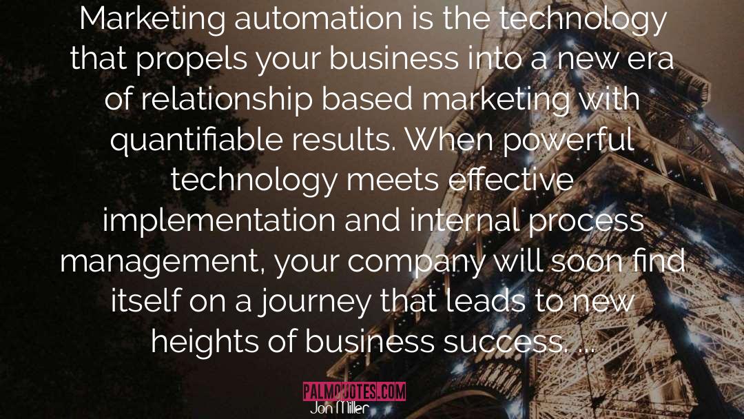 Jon Miller Quotes: Marketing automation is the technology