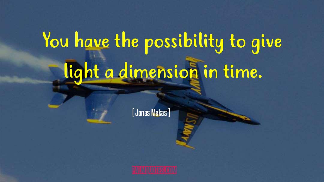 Jonas Mekas Quotes: You have the possibility to