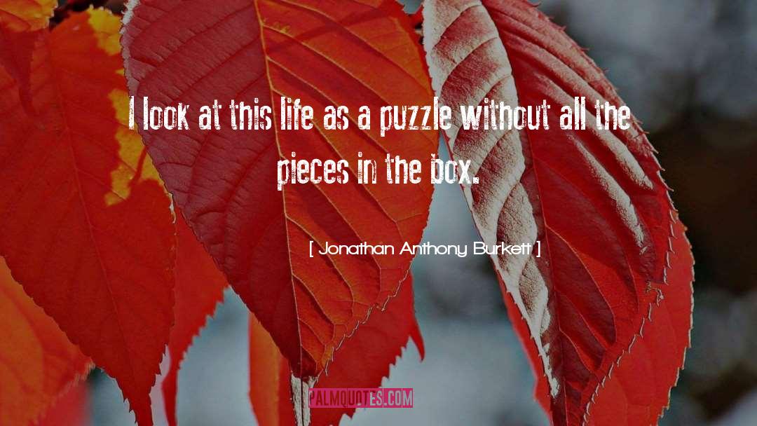 Jonathan Anthony Burkett Quotes: I look at this life