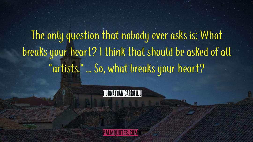 Jonathan Carroll Quotes: The only question that nobody