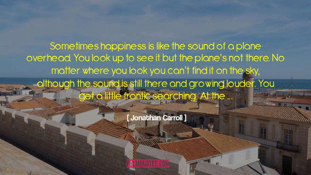 Jonathan Carroll Quotes: Sometimes happiness is like the