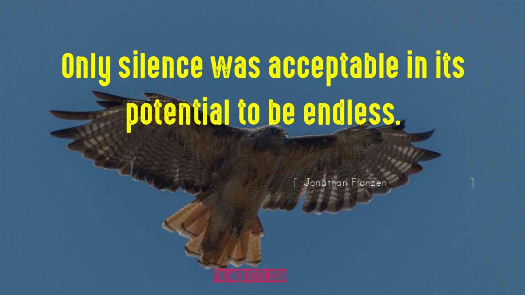 Jonathan Franzen Quotes: Only silence was acceptable in