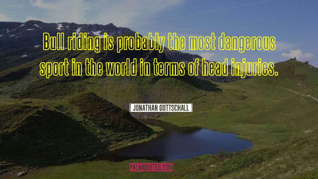 Jonathan Gottschall Quotes: Bull riding is probably the