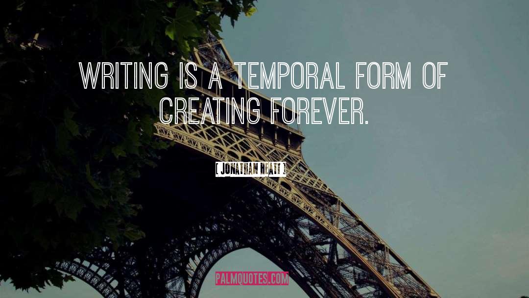 Jonathan Heatt Quotes: Writing is a temporal form