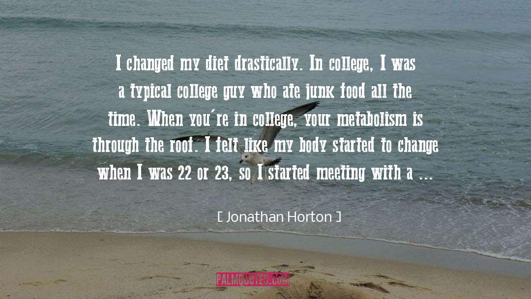 Jonathan Horton Quotes: I changed my diet drastically.