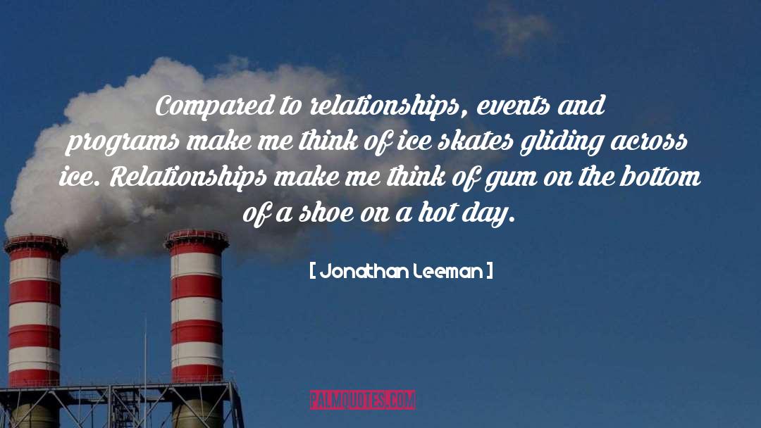 Jonathan Leeman Quotes: Compared to relationships, events and