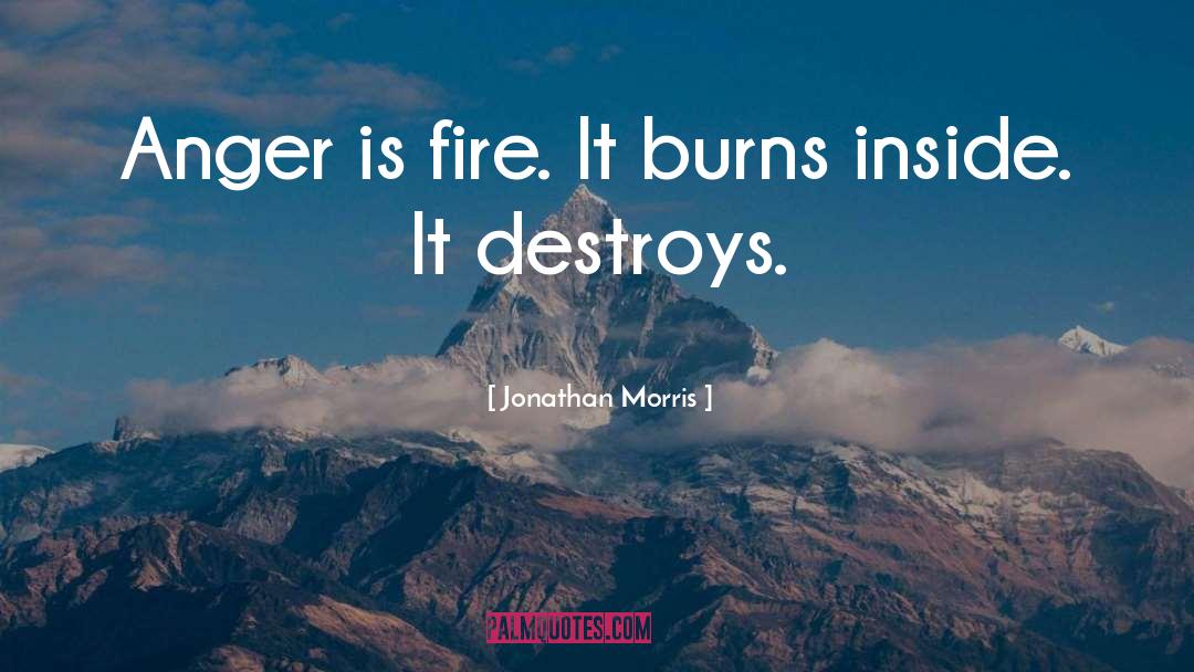Jonathan Morris Quotes: Anger is fire. It burns
