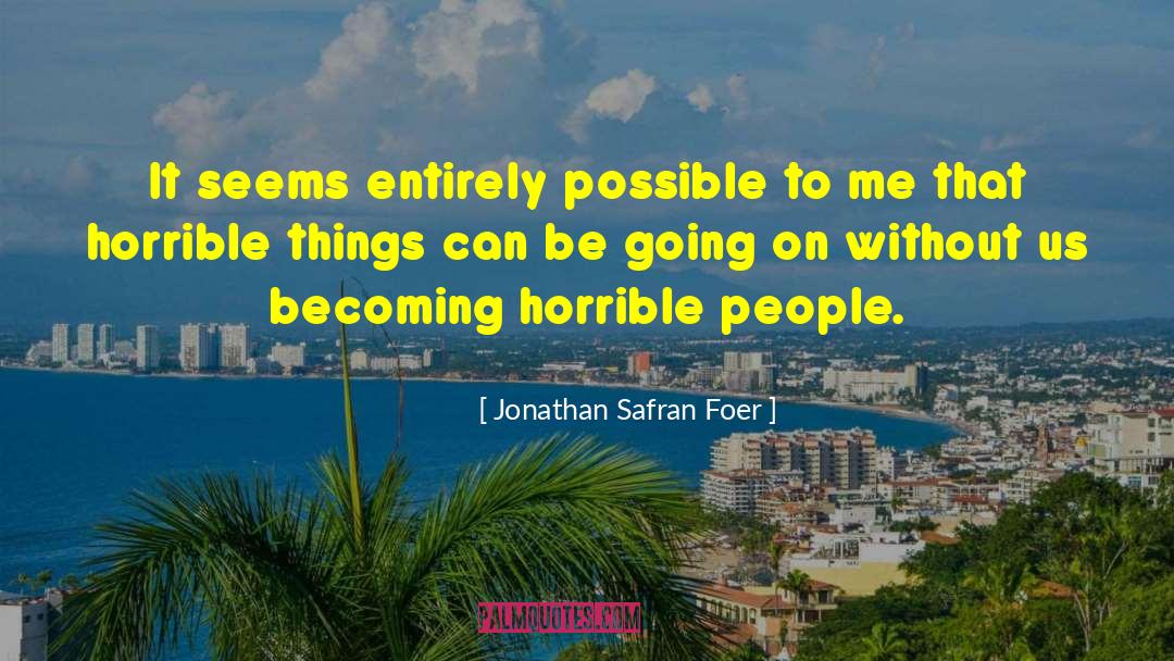 Jonathan Safran Foer Quotes: It seems entirely possible to