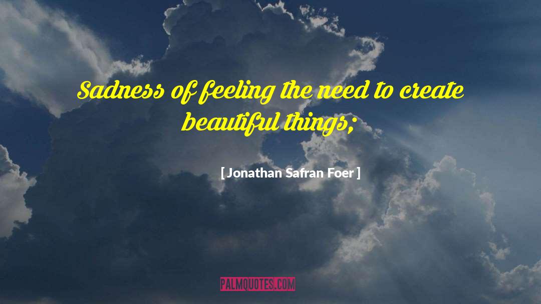 Jonathan Safran Foer Quotes: Sadness of feeling the need