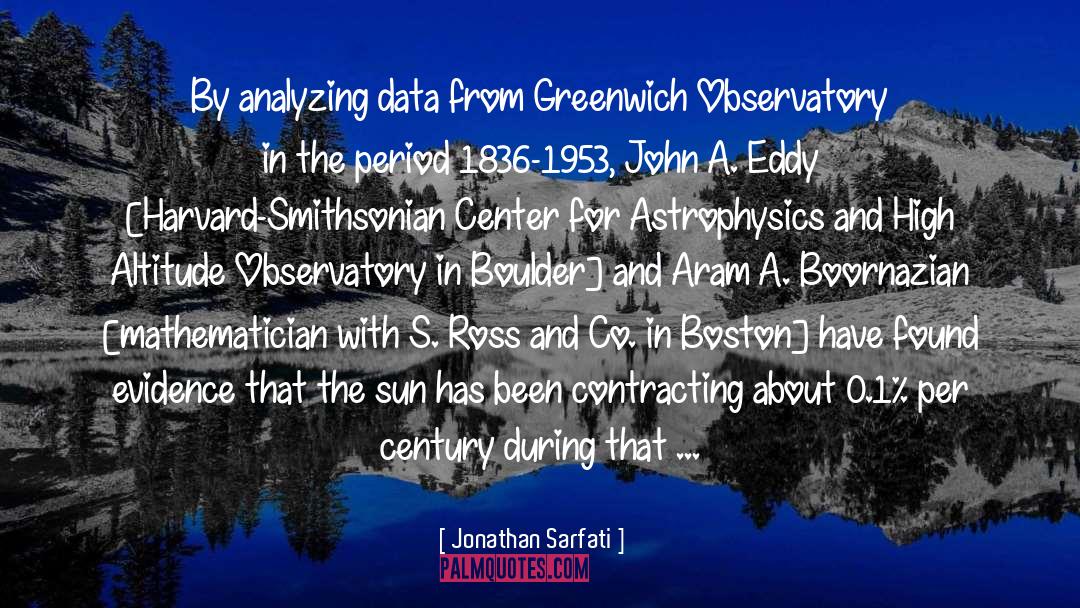 Jonathan Sarfati Quotes: By analyzing data from Greenwich
