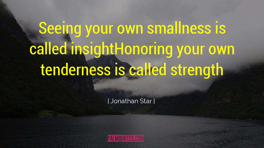 Jonathan Star Quotes: Seeing your own smallness is