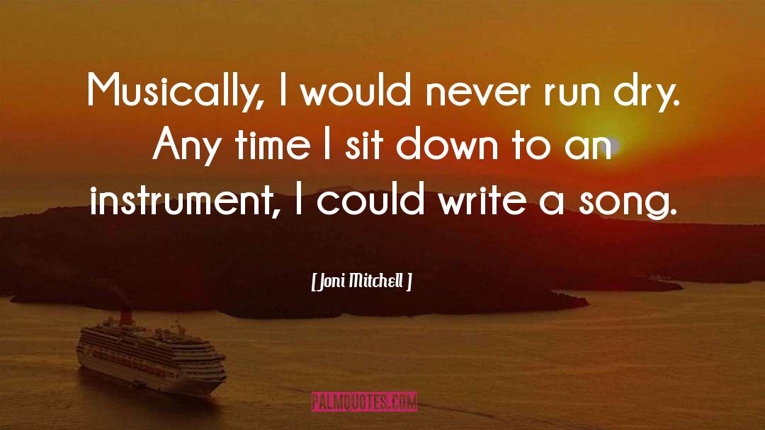 Joni Mitchell Quotes: Musically, I would never run