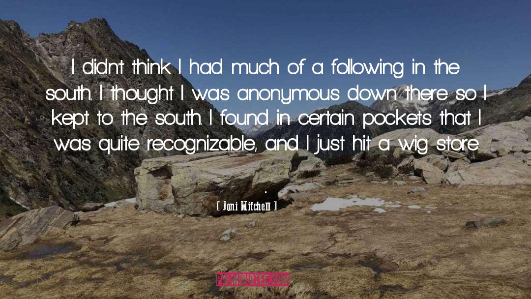 Joni Mitchell Quotes: I didn't think I had