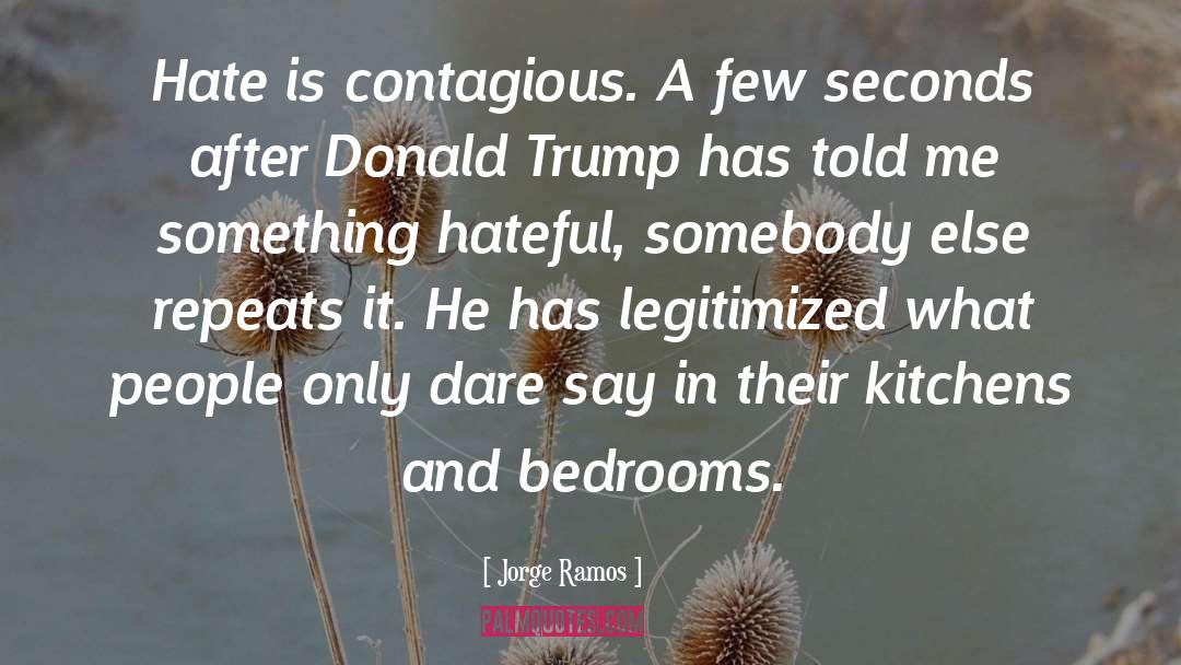 Jorge Ramos Quotes: Hate is contagious. A few