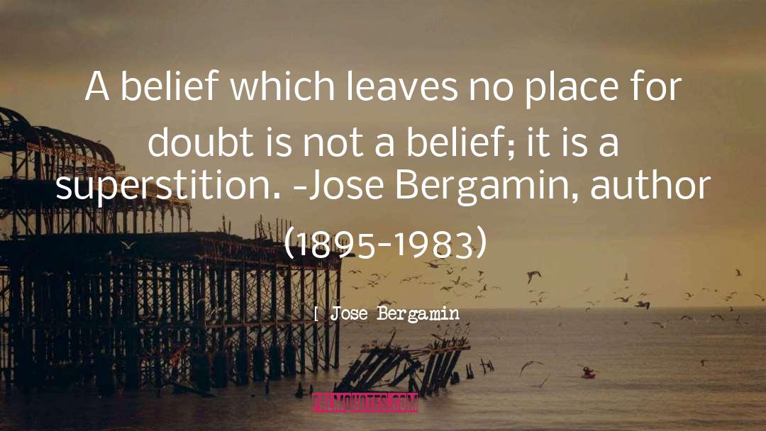 Jose Bergamin Quotes: A belief which leaves no