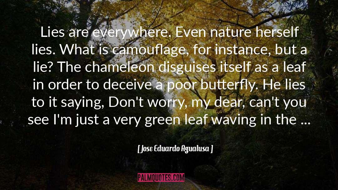 Jose Eduardo Agualusa Quotes: Lies are everywhere. Even nature