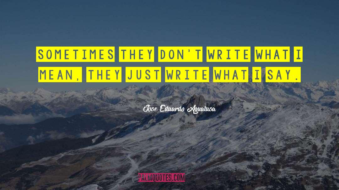 Jose Eduardo Agualusa Quotes: Sometimes they don't write what