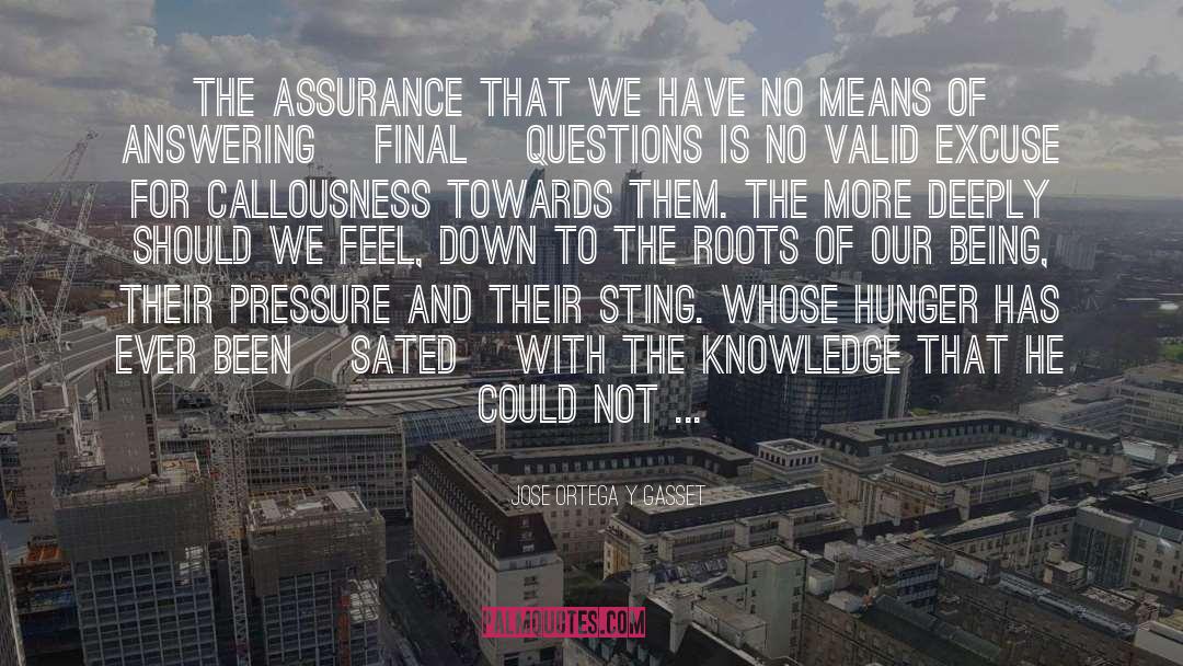 Jose Ortega Y Gasset Quotes: The assurance that we have